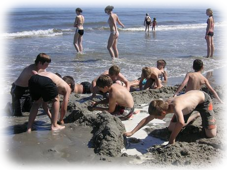 Kinderen op het strand 